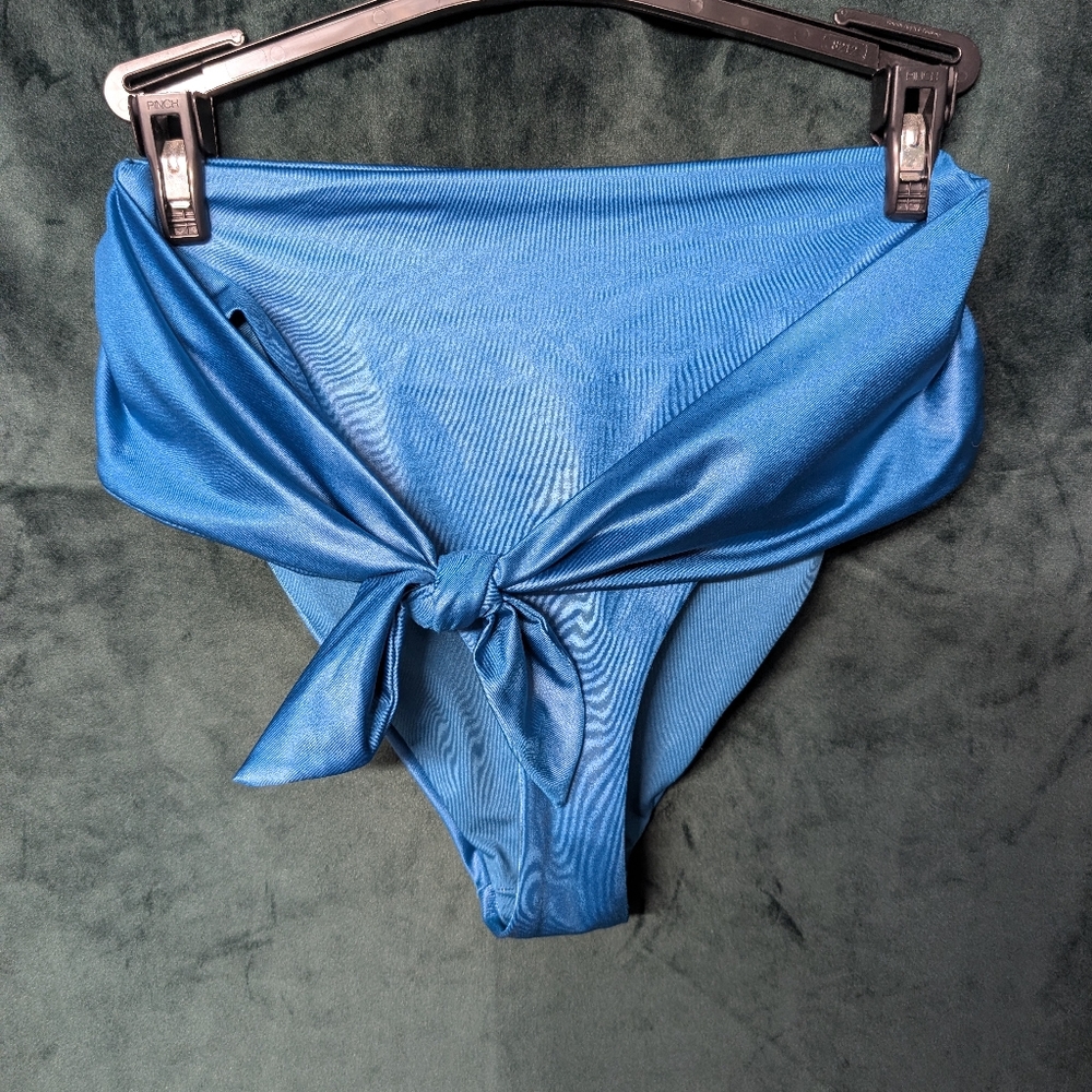 Agua Bendita Isabella Nettuno Blue Tie-Front Bikini Bottom